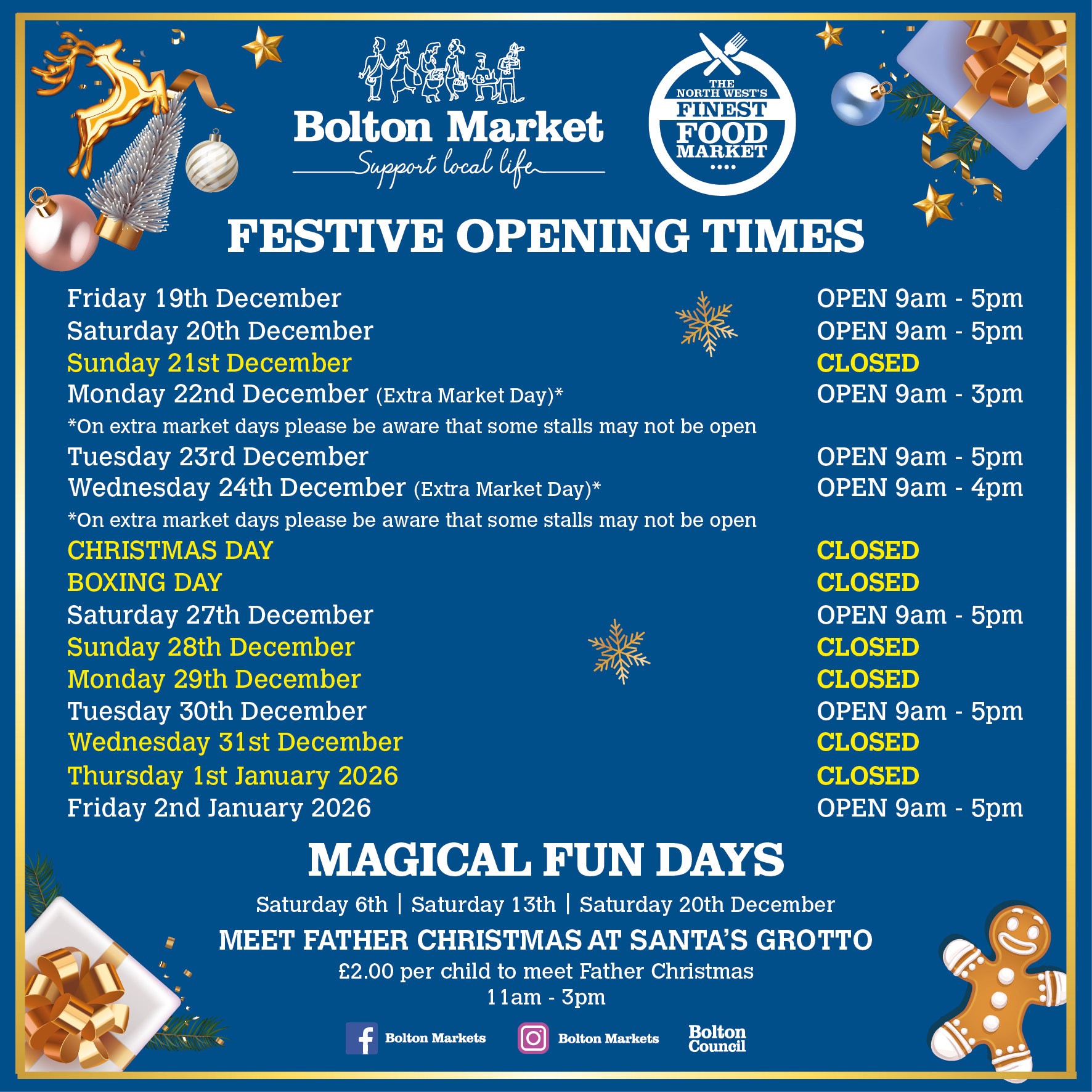 Christmas Market Opening Times 2025